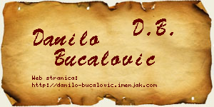 Danilo Bucalović vizit kartica